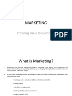Marketing Providing Value To Customers