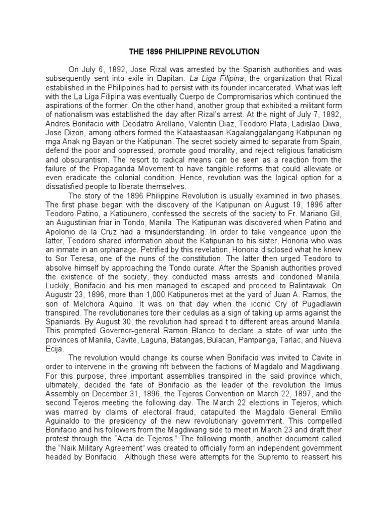 1896 Revolution | Download Free PDF | Philippines
