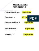 Rubrics For Reporting