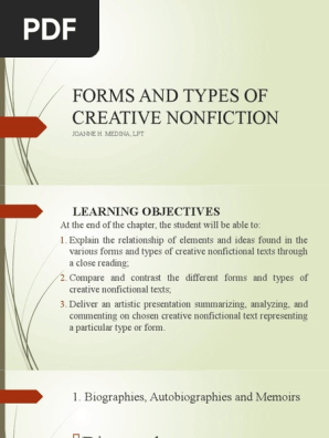 Forms and Types of Creative Nonfiction (1)