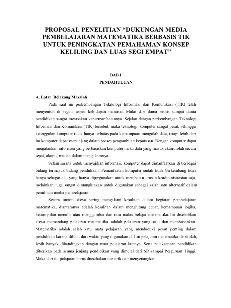 Proposal Penelitian Matematika Berbasis Tik