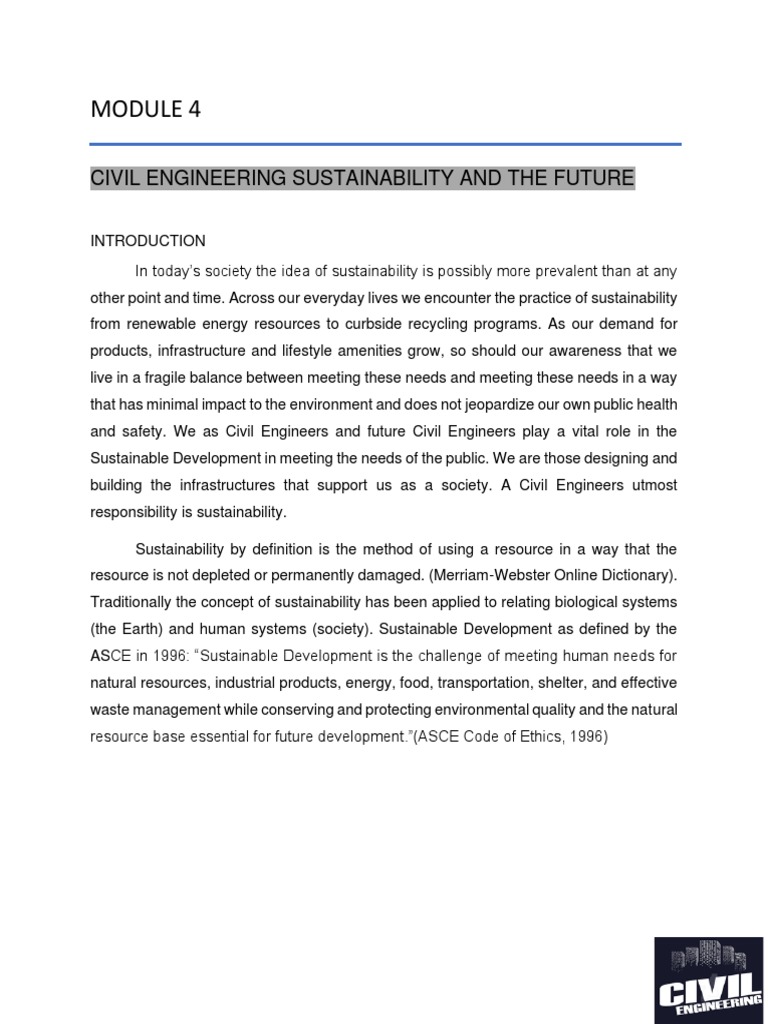 Civil Engineering and Sustainable Development | PDF | Sustainability ...