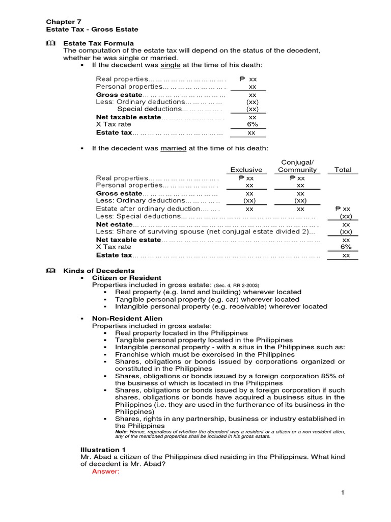 Ch07 Gross Estate PDF Estate Tax In The United States Inheritance