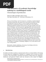 LILLIS, T. CURRY, M. (2022) - .Dyamics of Academic Knowlege Making.