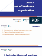 Lecture 1 - Types of Business Organization