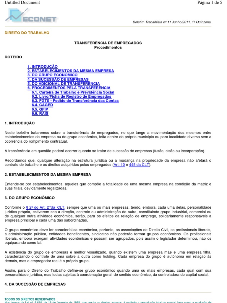 Transferencia de Empregados  Temporary Work  Copyright