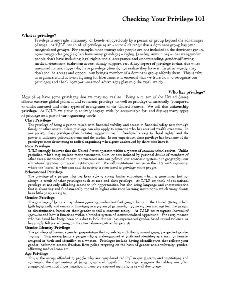 Understanding Class Privilege | PDF | Sexism | Disability
