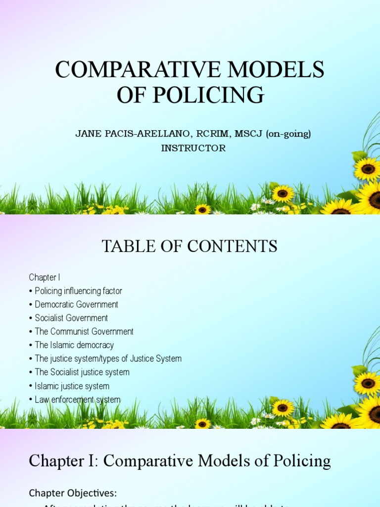 Comparative Models of Policing PDF Legislature Westminster System