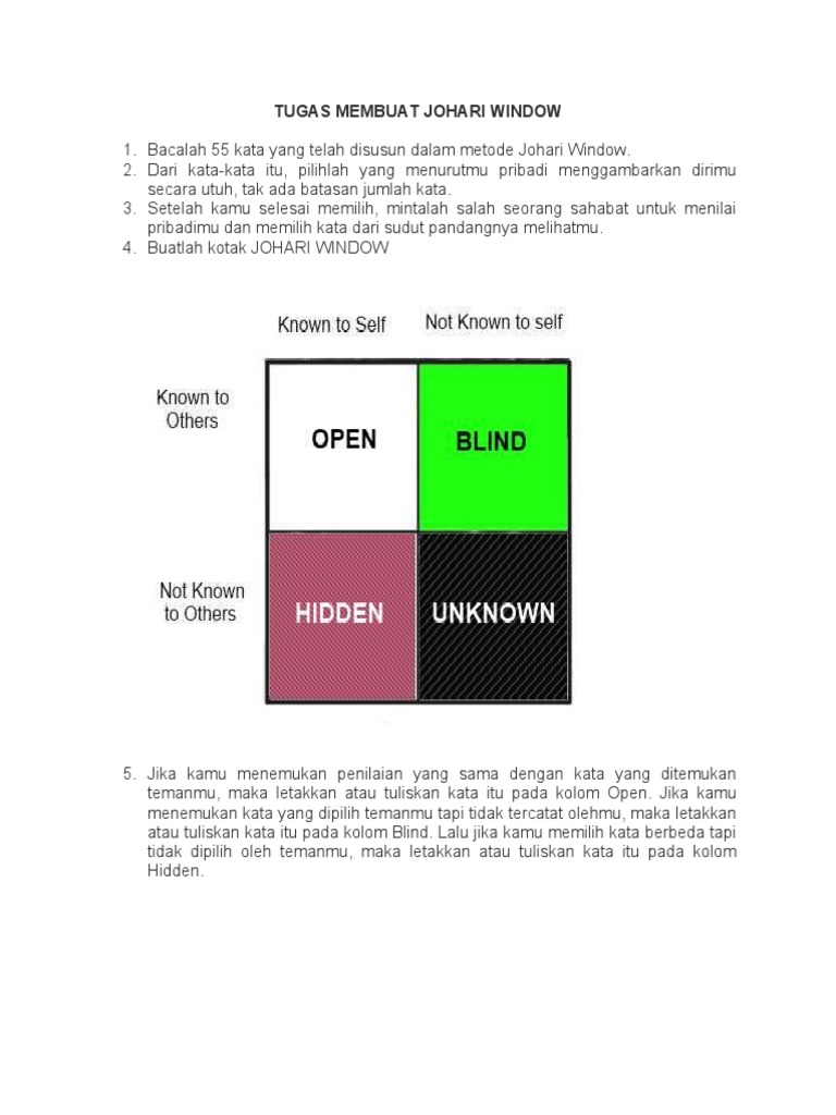 Tugas JOHARI WINDOW | PDF