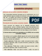 Formulación y Nomenclatura de Los Ácidos Oxoácidos Simples