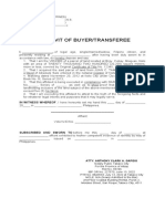 Affidavit of Buyer or Transferee