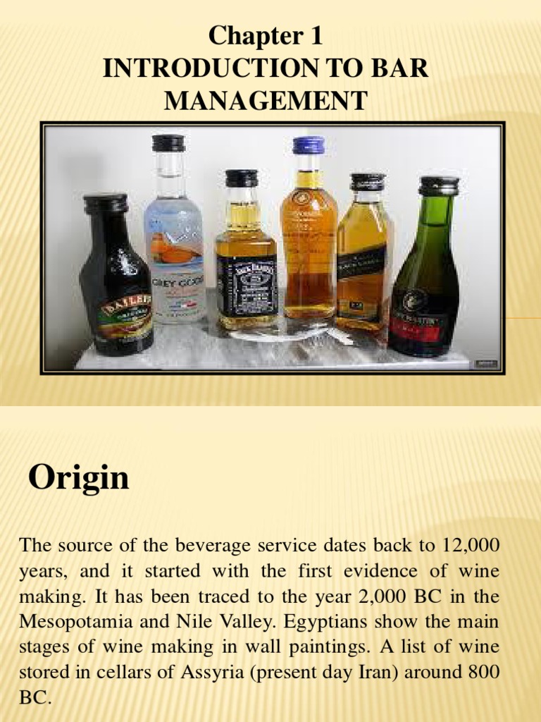 Introduction to Bar Management History | PDF | Alcoholic Drinks | Drink