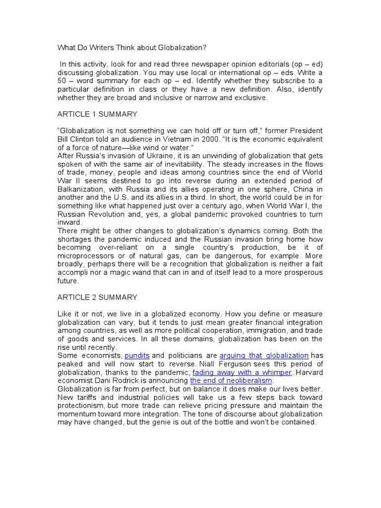 Perspectives on Globalization Today | PDF | Globalization | Trade