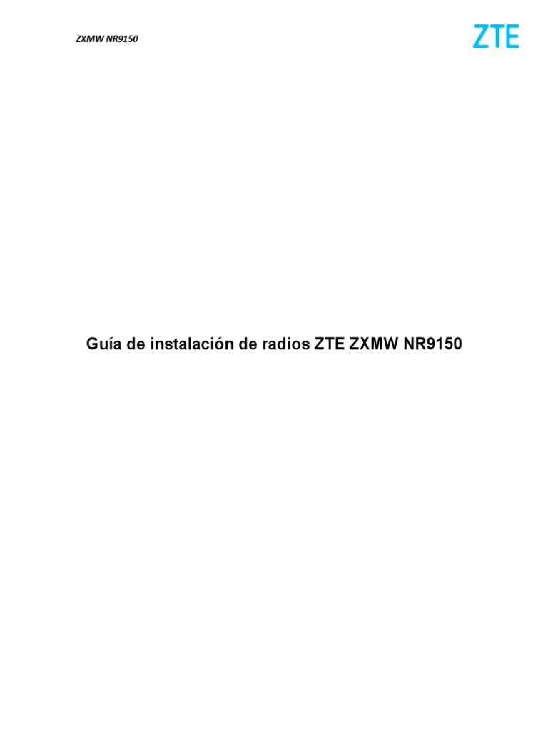 Guia de Instalacion de Radios ZTE NR9150 v21 PDF Tornillo