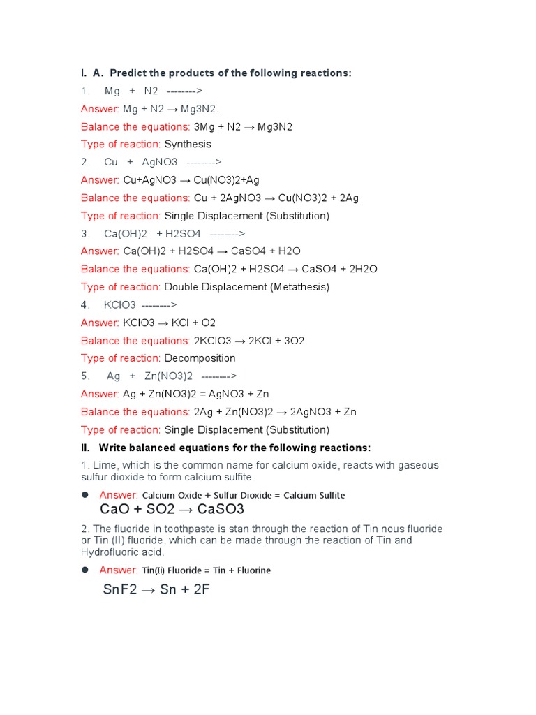Assignment 1 (Mid) - Chemical Reactions | PDF