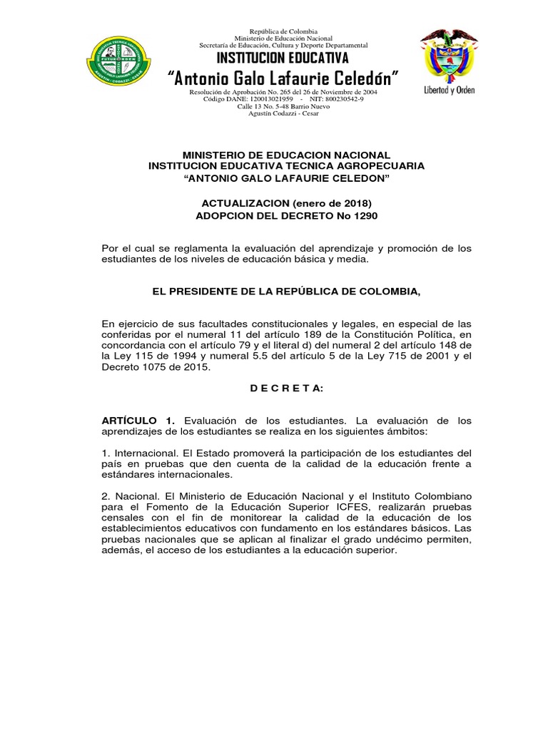 Evaluación Educativa en Colombia | PDF | Evaluación | Plan de estudios