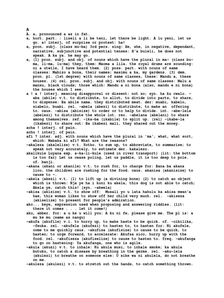 Lozi To English Dictionary PDF