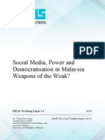 Wong Social Media, Power and Democratisation in Malaysia Weapons of The Weak