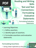 Formulating Evaluative Statements