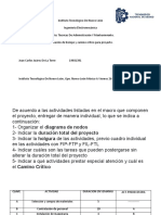 Act, Estimacion de Tiempo y Camino Critico Para Proyecto.