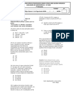 Avaliação 8º Ano Matemática 2 Heraclides, 3º Bimestre