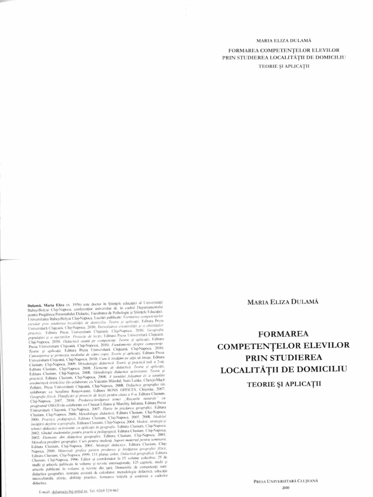 Formarea competentelor elevilor prin studierea localitati la domiciliu
