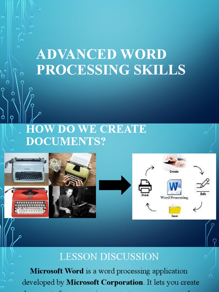 Lesson 3 Advanced Word Processing Skills | PDF | Microsoft Word | Word ...