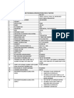 Data Sheet of of Requisite Motor