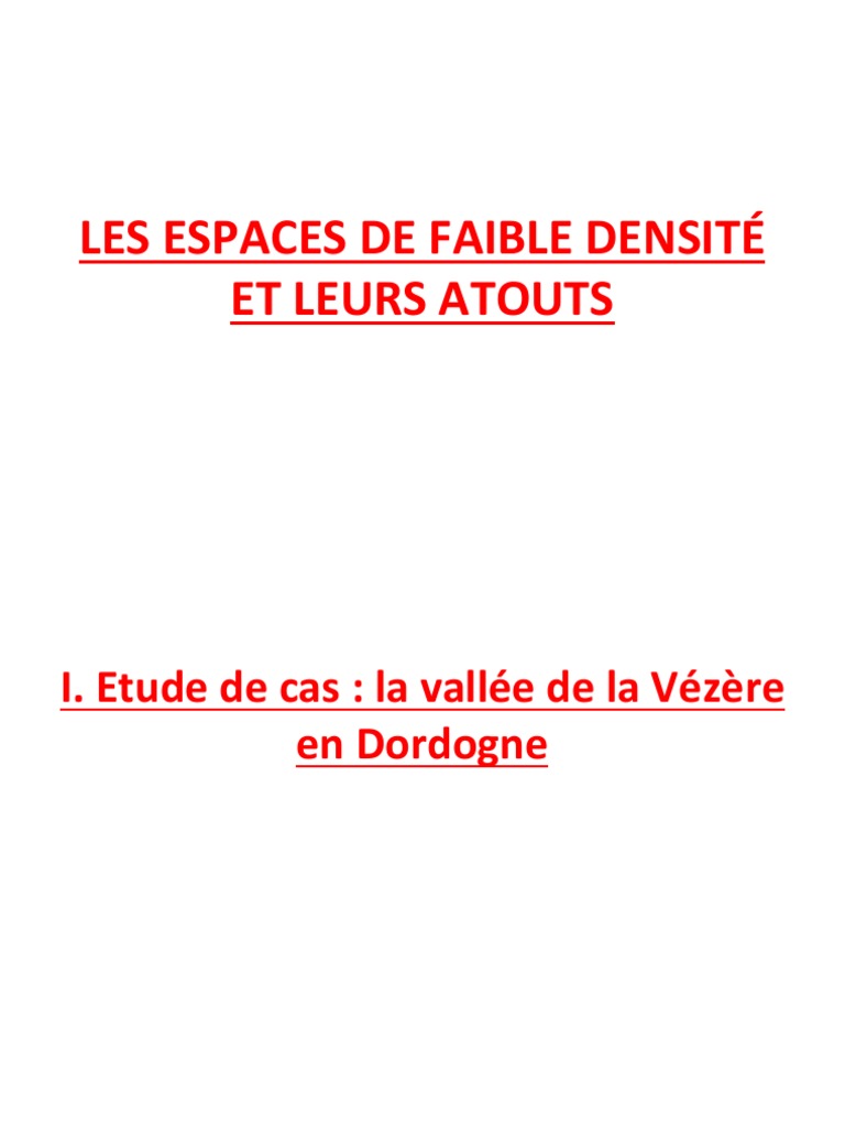 Thème 1 Chapitre 3 Les Espaces de Faible Densité Et Leurs Atouts | PDF ...