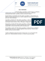 Obavještenje J. Odbrana Doktor. Rada Mr. Salih Indžić I Drugi Za OSOBOĐENJE