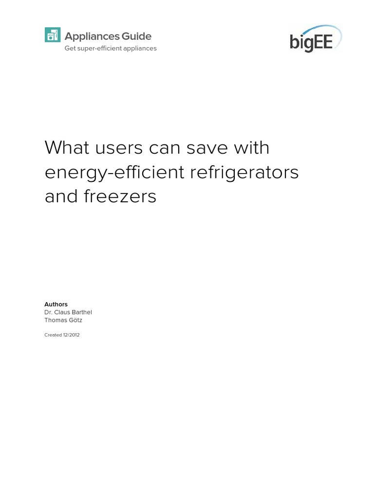 Energy Savings with Efficient Fridges | PDF | Refrigerator | Efficient ...