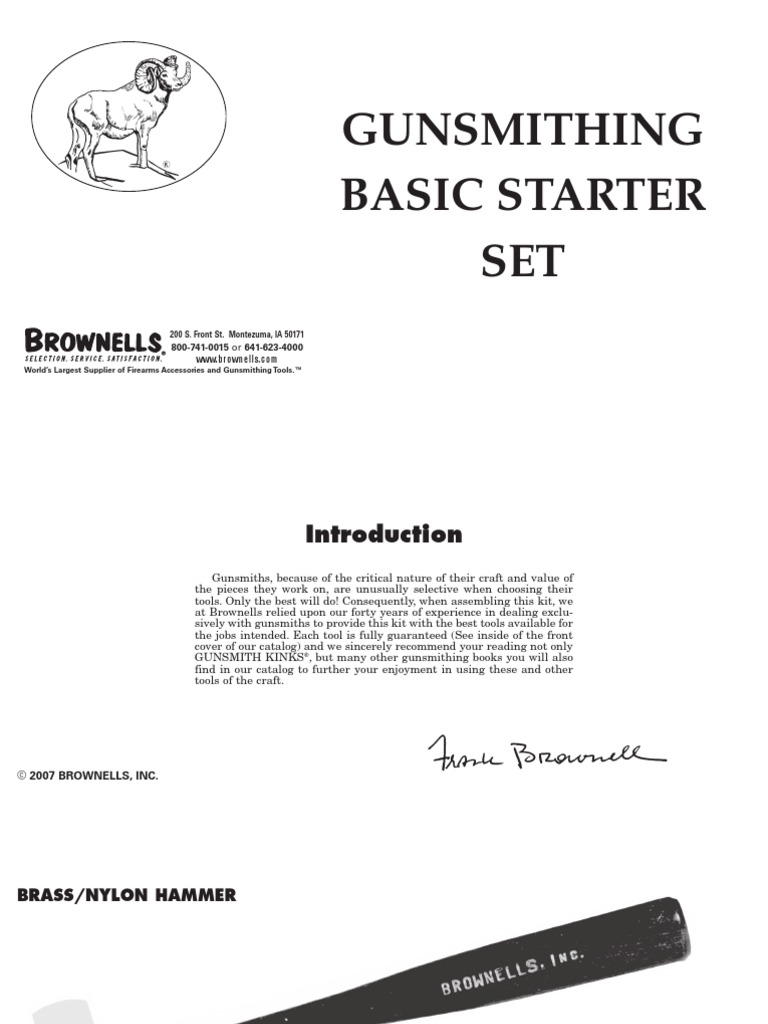 Inst111 Basic Gunsmithing Kit PDF Manufactured Goods Equipment