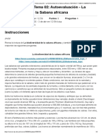 ? Semana 01 - Tema 02 - Autoevaluación - La Biodiversidad de La Sabana Africana - INDIVIDUO Y MEDIO AMBIENTE (41878)