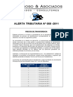 AT 058-2011 Sobre Precios de Transferencia