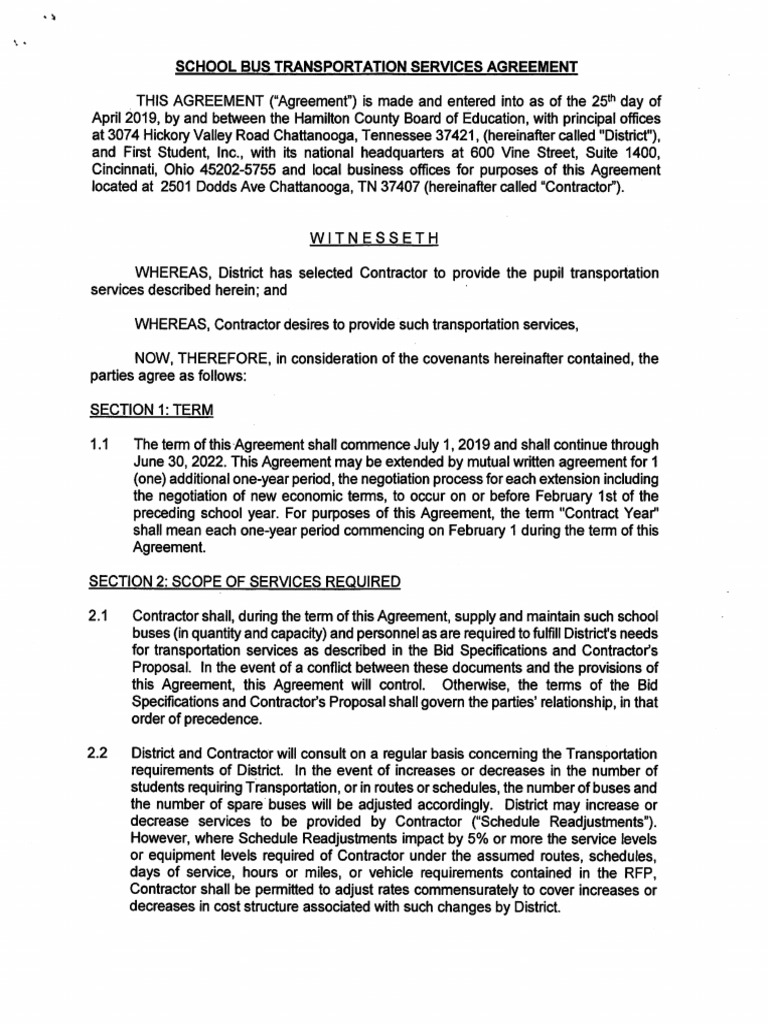 First Student Contract (2019) Signed PDF