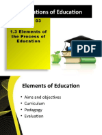 Foundations of Education Lecture Objectives