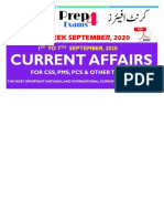 1st Week September, 2020 Current Affairs - Prep4exams
