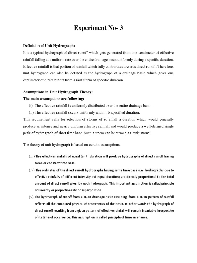 Understanding Unit Hydrograph Theory | PDF | Drainage Basin | Surface ...