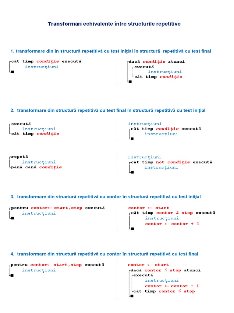 Transformări Echivalente Între Structurile Repetitive | PDF