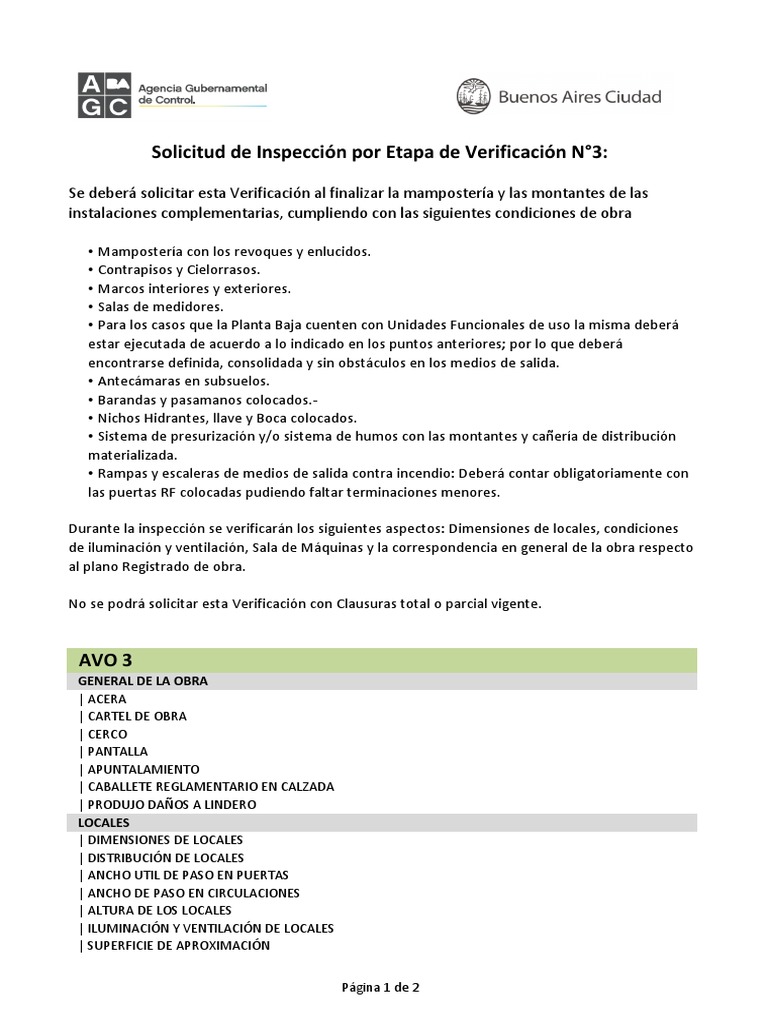 Verificación AVO 3: Inspección de Obra | PDF
