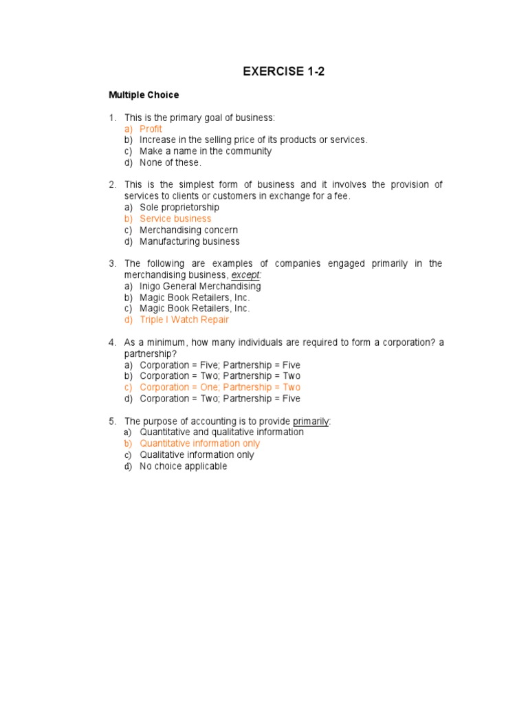 Basic Accounting Exam Questions | PDF | Accounting | Financial Statement