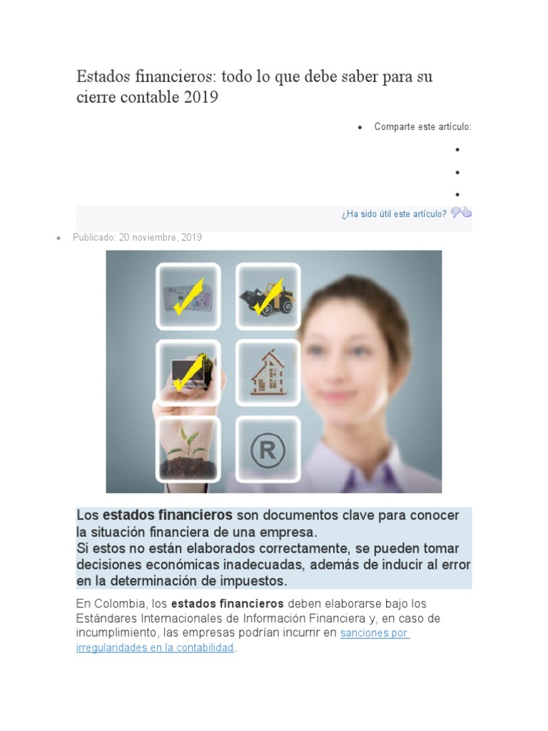 Modelo estados financieros 2019 actualicese pdf contabilidad