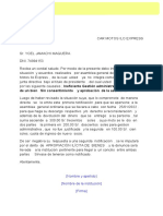 Modelo de Carta de Notificación