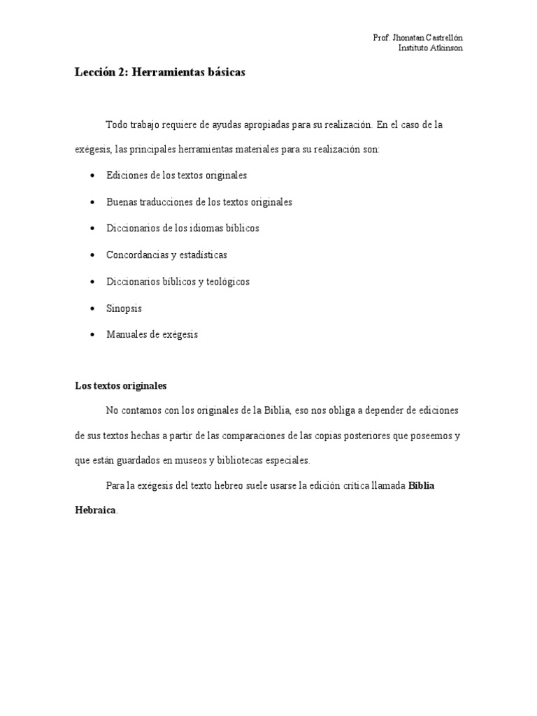 Lección 2 - Herramientas Básicas | PDF