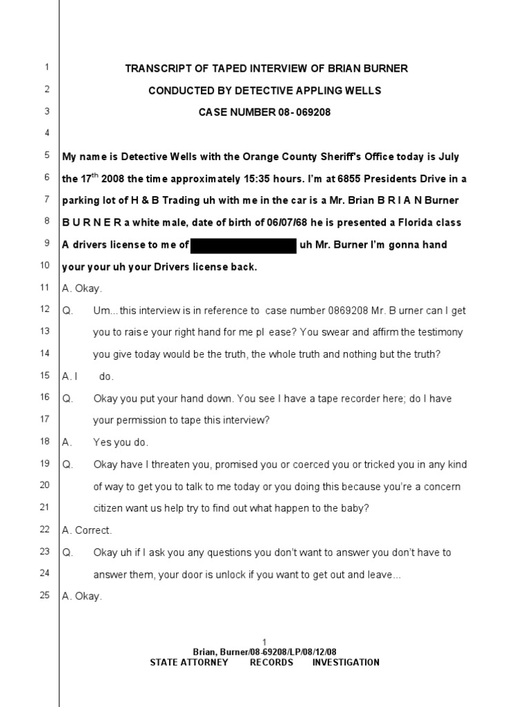 Brian Burner Interview Transcript | PDF | Home & Garden