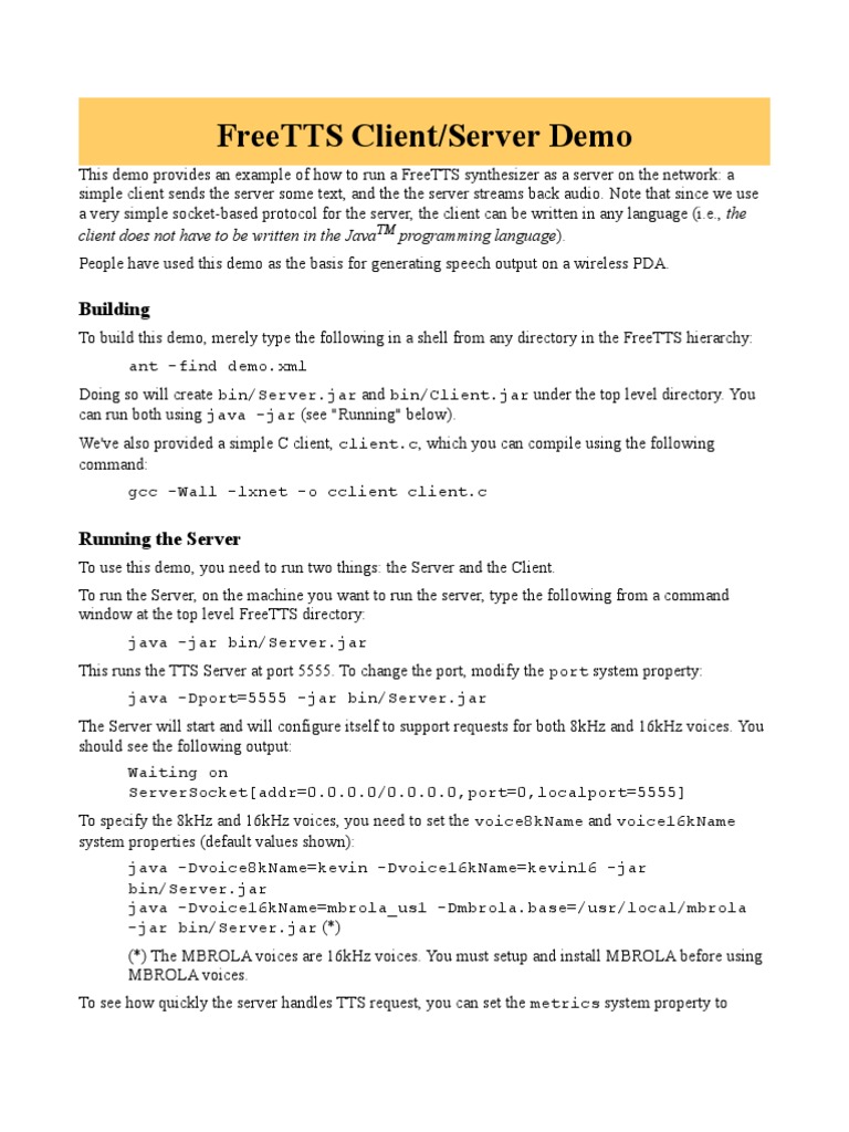 TTS Reader | PDF | Java (Programming Language) | Port (Computer Networking)