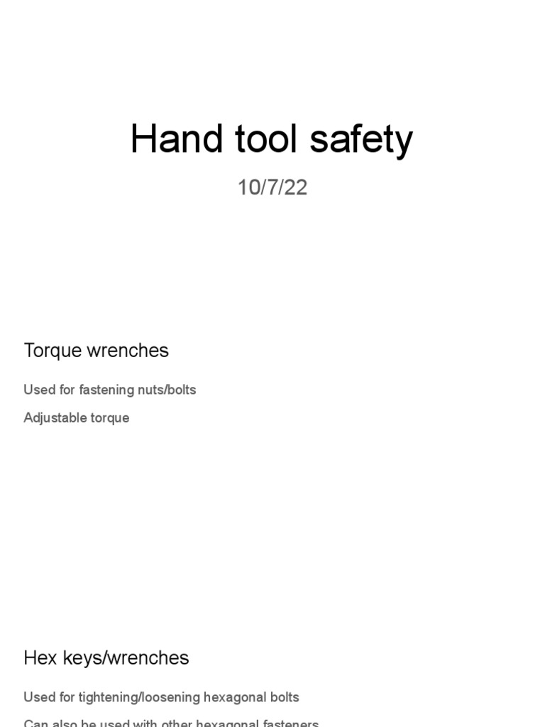 hand tool safety PDF