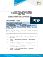 Guía de Actividades y Rúbrica de Evaluación - Unidad 1 - Paso 1 Presentar Documento Sobre Auditoria de Calidad