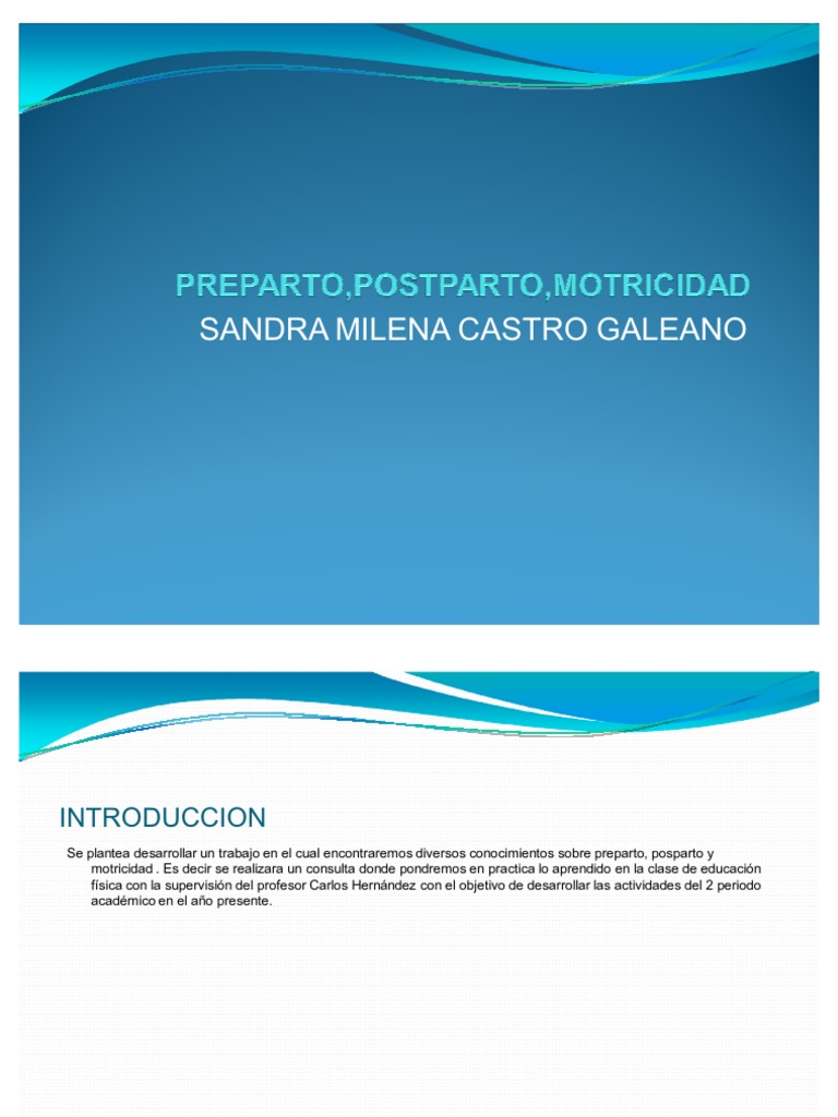 Pre Post Parto, Motricidad | PDF | Parto | El embarazo