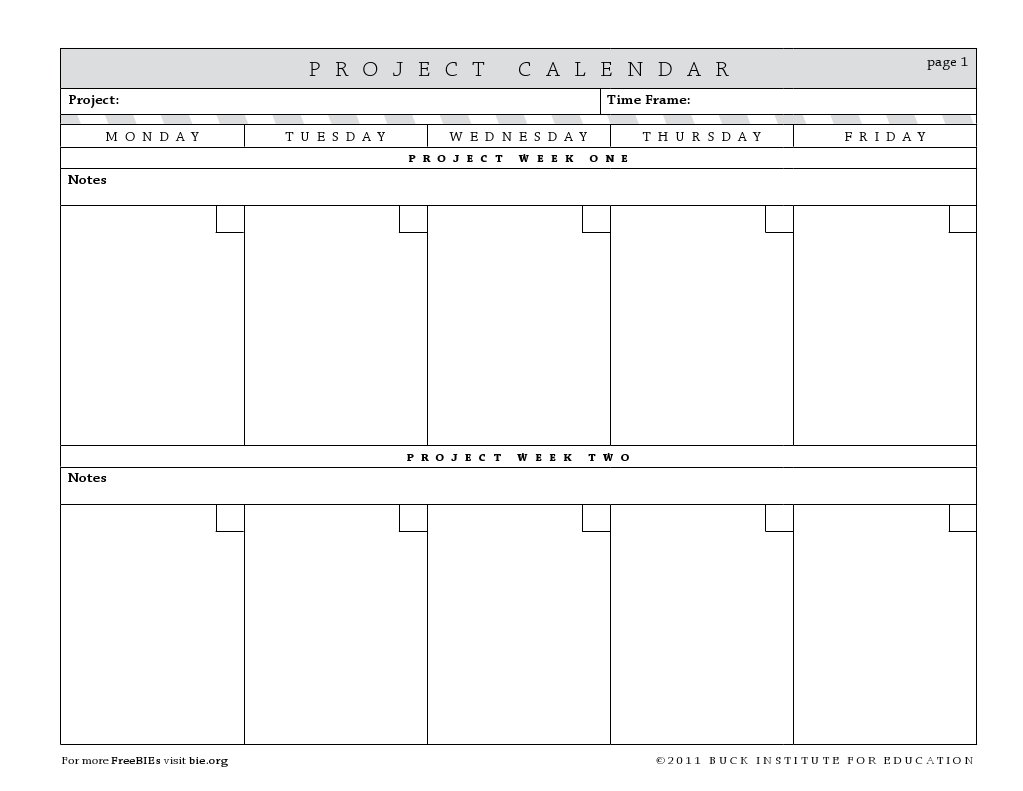 PBL Project Calendar | PDF